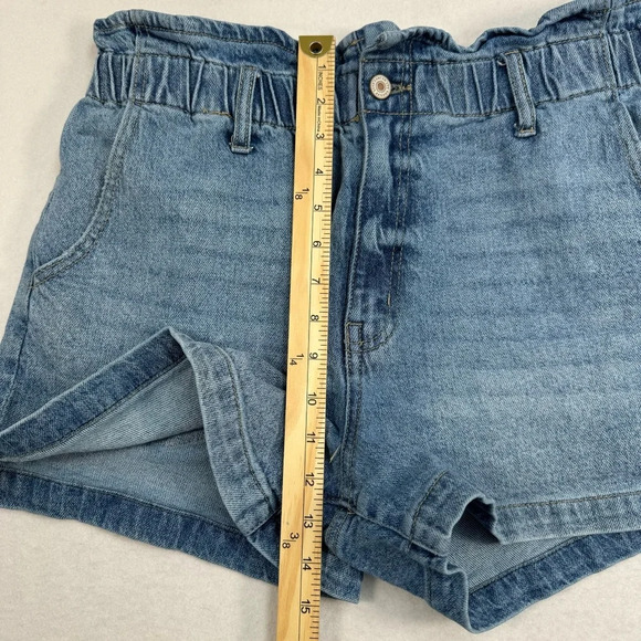 Kancan Ruffle Paperbag Waist Denim Jean Shorts Womens Sz 30 Light Blue High Rise - Picture 7 of 9